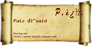 Patz Évald névjegykártya